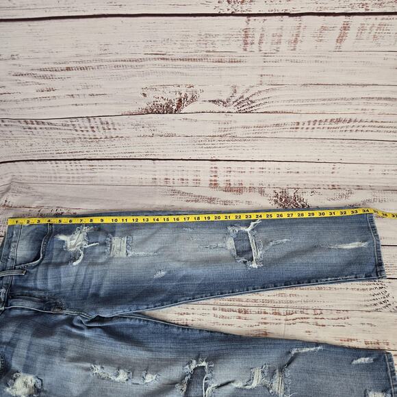 Current Elliott Jeans Womens 28 Cropped Distressed Grunge Denim Medium Wash USA - Picture 7 of 9